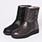 Teenmix/天美意冬季专柜同款黑色布/牛二层皮女靴（仿毛里）6R262DZ6