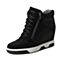 Teenmix/天美意冬季专柜同款黑色牛皮女靴6S560DZ6