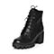 Teenmix/天美意冬季专柜同款黑色牛皮女短靴6E845DD6
