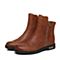 Teenmix/天美意冬季专柜同款棕色牛皮女靴6Q340DD6