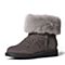 Teenmix/天美意冬季专柜同款深灰色二层牛皮/兔毛皮女短靴（仿毛里）6R240DD6