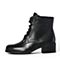 Teenmix/天美意冬季专柜同款黑色牛皮女靴6S140DD6