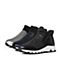 Teenmix/天美意冬季专柜同款黑色羊皮/纺织品女休闲靴6S340DD6