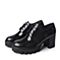 Teenmix/天美意秋专柜同款黑色牛皮女单鞋6N424CM6