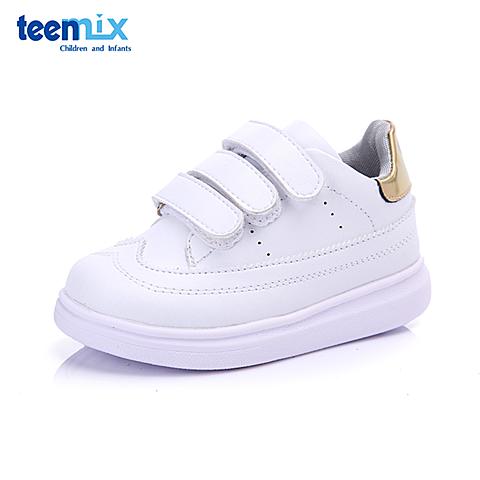 天美意（Teenmix）16年秋冬季经典休闲女童简约百搭板鞋小白鞋DX0116