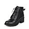 Teenmix/天美意冬专柜同款黑色牛皮皮带扣方跟马丁靴女短靴AN691DD6