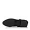 Teenmix/天美意冬季专柜同款黑色磨砂牛皮/貂毛女短靴（绒里）AO591DD6