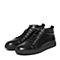 Teenmix/天美意冬专柜同款黑色牛皮休闲舒适平跟男低靴1ZU0TDD6