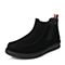 Teenmix/天美意冬专柜同款黑色剖层牛皮舒适平跟男休闲靴男靴(绒里)1ZK01DD6