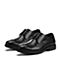 Teenmix/天美意秋专柜同款黑色水牛纹牛皮英伦布洛克风德比鞋男单鞋AZC02CM6