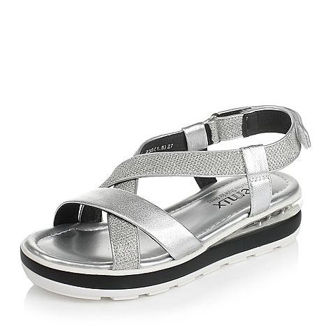 Teenmix/天美意夏季专柜同款银/白银色女凉鞋6J503BL6