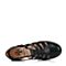 Teenmix/天美意春专柜同款黑色牛皮女凉鞋6E830AK6