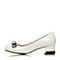 Teenmix/天美意春季专柜同款白色漆皮牛皮女单鞋6H903AQ6