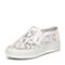 Teenmix/天美意春季专柜同款白色蕾丝网布/羊皮女鞋AM61TAQ6