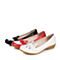 Teenmix/天美意春专柜同款红/白色牛皮女单鞋6PA11AQ6