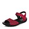 Teenmix/天美意夏季专柜同款玫红色磨砂牛皮女凉鞋6K604BL6