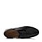 Teenmix/天美意春季专柜同款黑色漆皮牛皮布洛克英伦风女单鞋6F620AM6