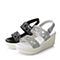 Teenmix/天美意夏季专柜同款银色闪光布女凉鞋AN03TBL6