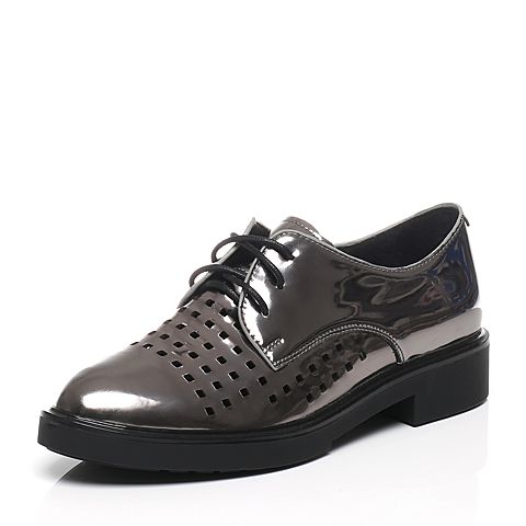 Teenmix/天美意春季专柜同款灰色羊皮女单鞋6U121AM7