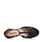 Teenmix/天美意春季专柜同款黑色漆皮复古清爽女凉鞋6V732AK7