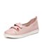 Teenmix/天美意春专柜同款粉色牛皮平跟女休闲鞋女鞋6U901AQ7