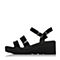 Teenmix/天美意夏专柜同款黑色镜面条带简约女凉鞋AO971BL7