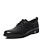 Teenmix/天美意春专柜同款黑色胎纹牛皮商务风方跟德比鞋男单鞋BFU01AM7