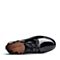 Teenmix/天美意秋专柜同款黑色漆牛皮小方跟系带鞋女单鞋6H820CM7