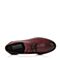 Teenmix/天美意秋专柜同款红色擦色牛皮方跟系带鞋女单鞋CAT20CM7
