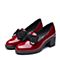 Teenmix/天美意秋专柜同款红色漆皮牛皮甜美优雅乐福鞋女单鞋CAN01CQ7