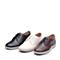 Teenmix/天美意秋专柜同款米白色牛皮平跟系带鞋女单鞋CAE20CM7