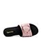 Teenmix/天美意夏专柜同款粉色织物几何大扣平跟女凉拖鞋AP471BT7