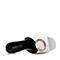 Teenmix/天美意夏专柜同款米白色牛皮金属环粗跟女凉拖鞋AP511BT7