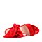 Teenmix/天美意夏红色羊皮/纺织品时尚优雅粗跟女凉鞋DFH57BL7