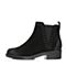 Teenmix/天美意冬专柜同款黑色二层牛皮切尔西靴女短靴CAY40DD7
