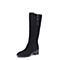 Teenmix/天美意冬专柜同款黑色羊绒皮简约粗跟骑士靴女长靴6B380DG7