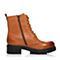 Teenmix/天美意冬专柜同款棕色牛皮英伦风马丁靴女靴CA360DZ7