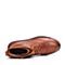 Teenmix/天美意冬专柜同款棕色打蜡牛皮方跟马丁靴女靴CAY60DZ7