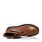 Teenmix/天美意冬棕色小牛皮时尚金属扣方跟马丁靴女靴B1670DZ7