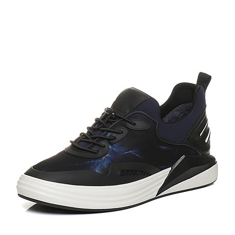 Teenmix/天美意冬蓝色纺织品/PVC/牛皮舒适平跟男休闲鞋6283ADM7