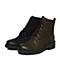 Teenmix/天美意冬专柜同款黑色牛皮方跟马丁靴女靴(绒里)CAX42DD7