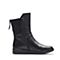 Teenmix/天美意冬专柜同款黑色牛皮舒适平跟女中靴(绒里)CBJ60DZ7