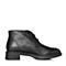 Teenmix/天美意冬专柜同款黑色牛皮简约方跟女短靴(绒里)CBE43DD7
