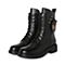 Teenmix/天美意冬专柜同款黑色牛皮铆钉马丁靴女靴(绒里)AR111DZ7