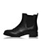 Teenmix/天美意冬专柜同款黑色牛皮英伦风切尔西靴女靴(绒里)CBE42DD7