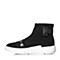 Teenmix/天美意冬专柜同款黑色织物厚底袜筒靴女休闲靴(绒里)AQ591DD7
