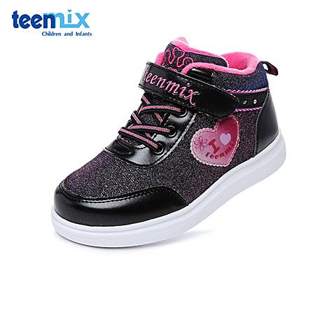 天美意（teenmix）17年秋冬季新款时尚女童百搭经典款高帮舒适耐磨女童运动鞋DX0292