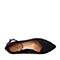 Teenmix/天美意春专柜同款黑色羊绒皮尖头猫跟鞋女单鞋CBY02AQ8