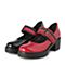 Teenmix/天美意春专柜同款红色漆皮粗高跟玛丽珍鞋女单鞋CCI01AQ8