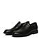 Teenmix/天美意春专柜同款黑色牛皮商务风舒适方跟男单鞋2FO01AM8